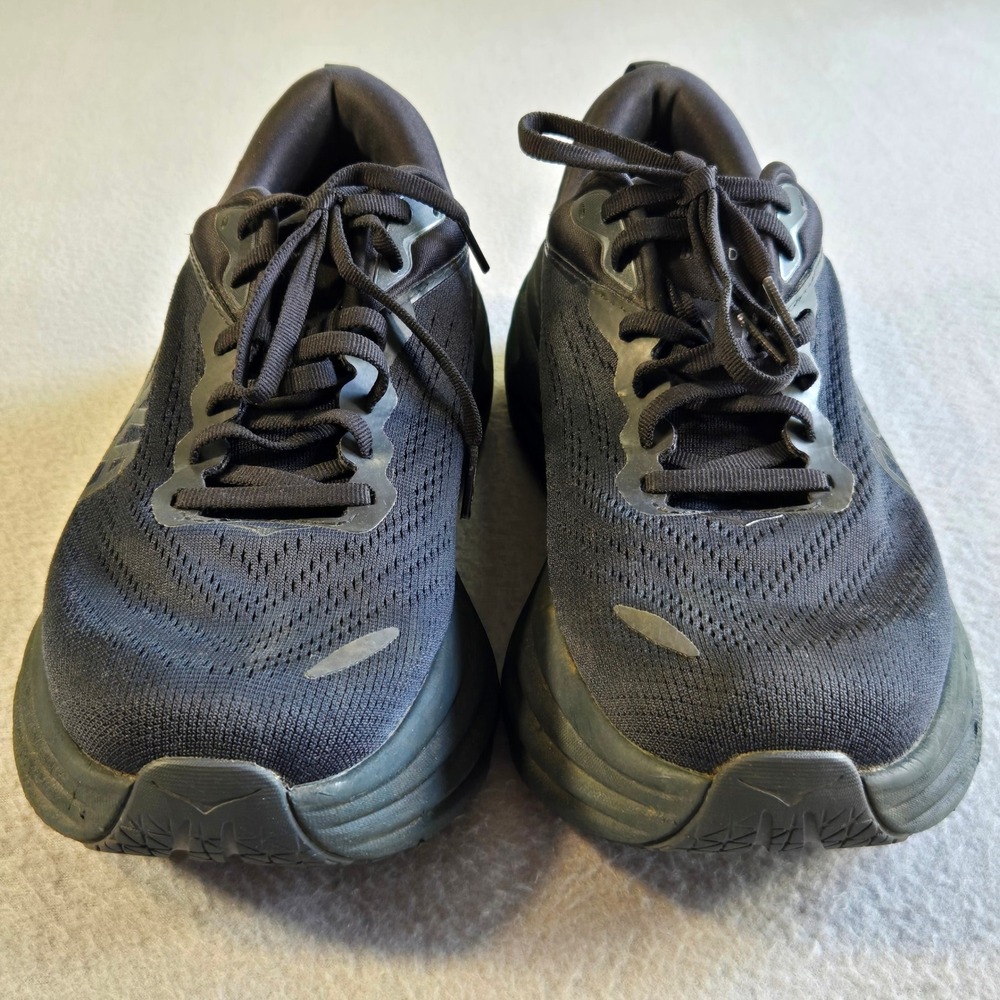 Hoka Bondi 8 Running Shoes Mens 9.5 Black Black 1123202 BBLC Cushioned Sneakers - Picture 3 of 9